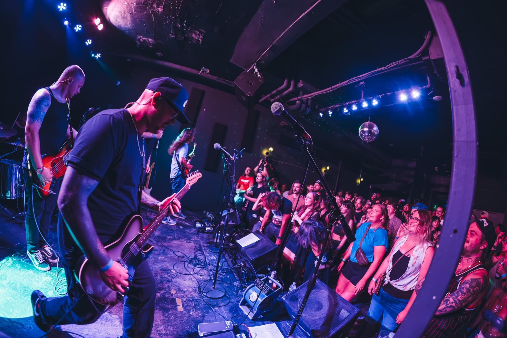 Guitarist on stage with audience